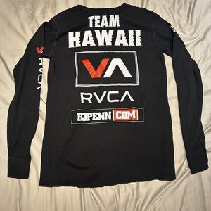 RVCA x BJ Penn Shirt Mens XL Black MMA UFC Team Hawaii Long Sleeve